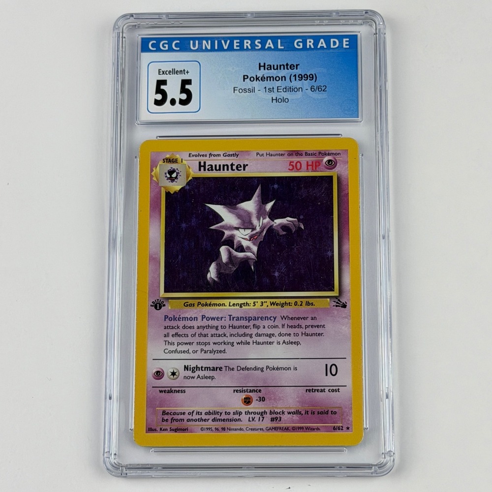 Pokemon Haunter Holo 1st Edition 6/62 CGC 5.5 Blue Label TCG 1999 Fossil WotC